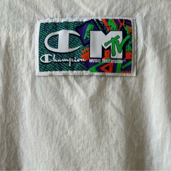 Champion X MTV Men's Colorful Geometric Windbreaker Size Large Amazing Condition - Picture 10 of 15
